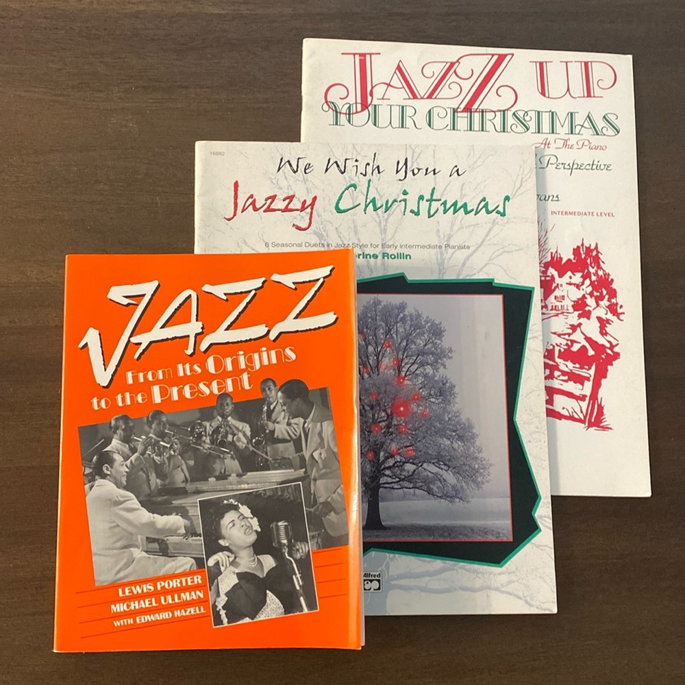 Vintage Jazz History and Christmas Jazz Sheet Music Book Bundle